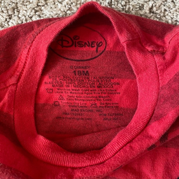 Disney toddler boy mickey mouse striped long sleeve red tee shirt 18 months - Picture 5 of 9